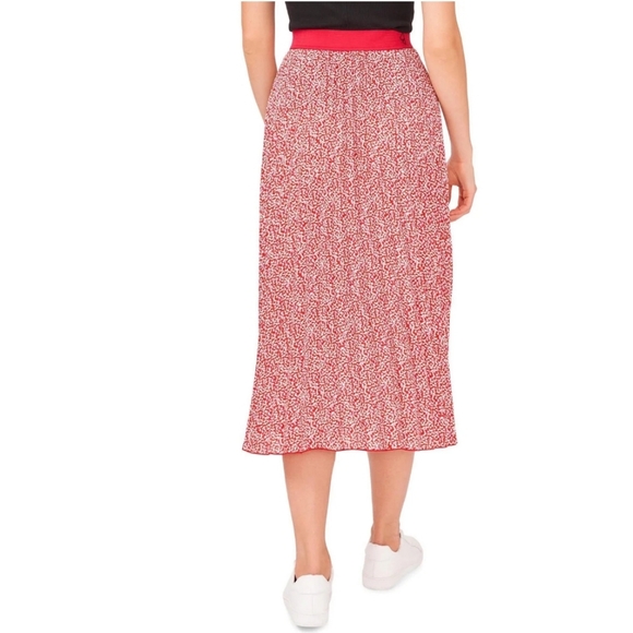VINCE CAMUTO Red Pink Ivory Pleated Skirt Sz XL NWT - Picture 2 of 10